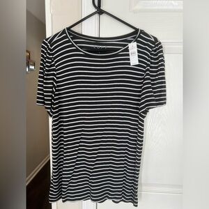 LOFT Monochrome Striped Short Sleeve Tee